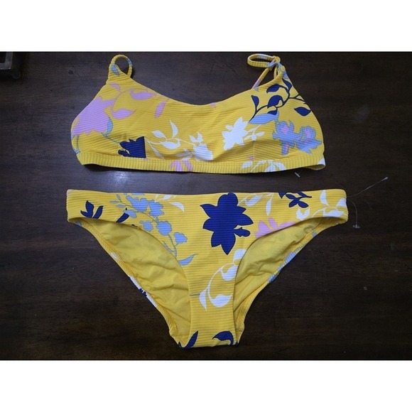 Seafolly Other - NWOT Seafolly 10 USA Florence Yellow Floral Bikini Top & Bottom 126905